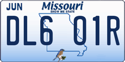 MO license plate DL6O1R