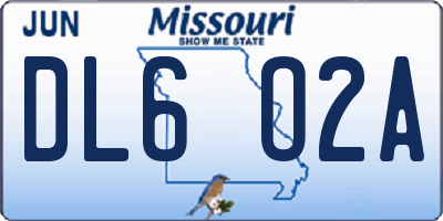 MO license plate DL6O2A