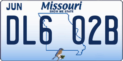 MO license plate DL6O2B