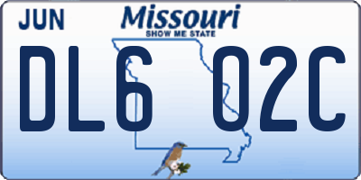 MO license plate DL6O2C