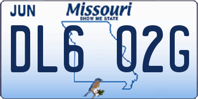 MO license plate DL6O2G