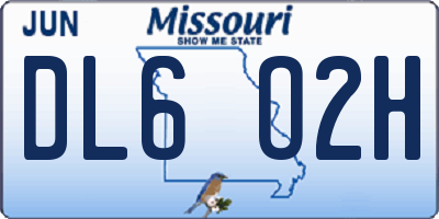MO license plate DL6O2H