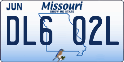 MO license plate DL6O2L