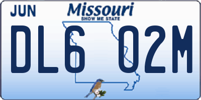 MO license plate DL6O2M