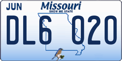 MO license plate DL6O2O
