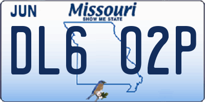 MO license plate DL6O2P
