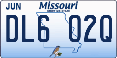 MO license plate DL6O2Q