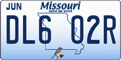MO license plate DL6O2R