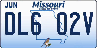 MO license plate DL6O2V