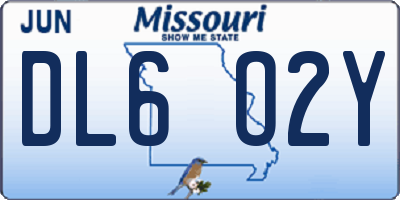 MO license plate DL6O2Y