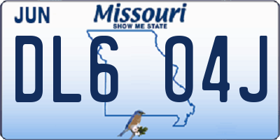 MO license plate DL6O4J