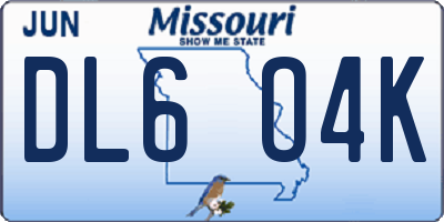 MO license plate DL6O4K