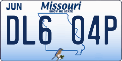 MO license plate DL6O4P