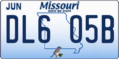 MO license plate DL6O5B