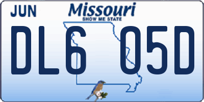 MO license plate DL6O5D