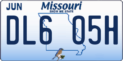 MO license plate DL6O5H