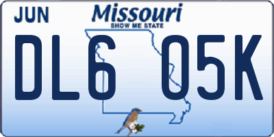 MO license plate DL6O5K