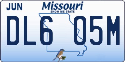 MO license plate DL6O5M