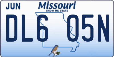 MO license plate DL6O5N
