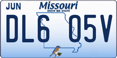 MO license plate DL6O5V
