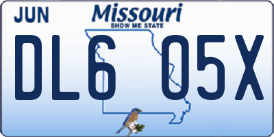 MO license plate DL6O5X