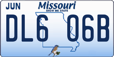 MO license plate DL6O6B