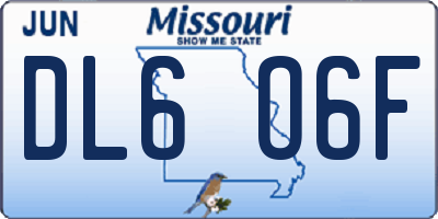 MO license plate DL6O6F