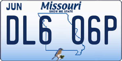 MO license plate DL6O6P