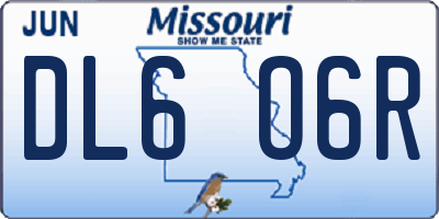 MO license plate DL6O6R