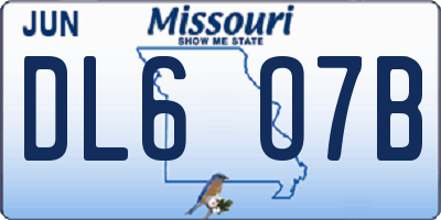 MO license plate DL6O7B