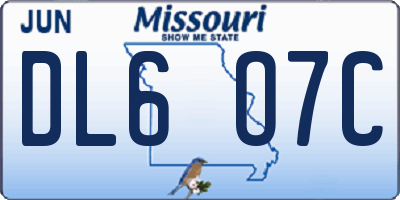 MO license plate DL6O7C