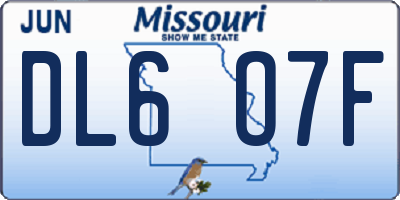 MO license plate DL6O7F