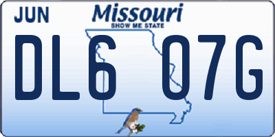MO license plate DL6O7G