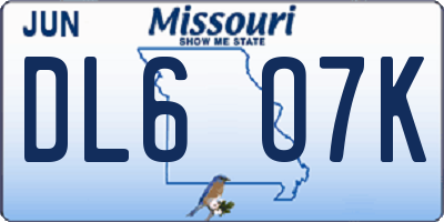 MO license plate DL6O7K