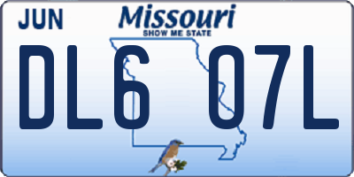 MO license plate DL6O7L