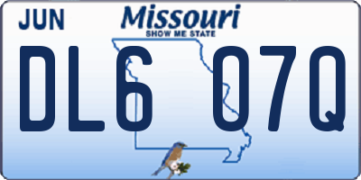 MO license plate DL6O7Q
