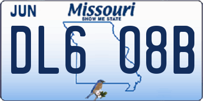 MO license plate DL6O8B
