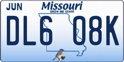 MO license plate DL6O8K