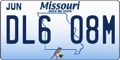 MO license plate DL6O8M