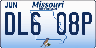 MO license plate DL6O8P