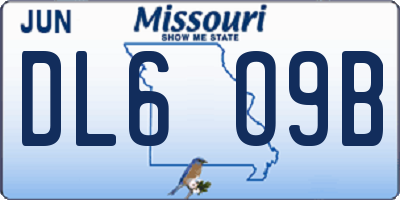 MO license plate DL6O9B