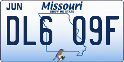 MO license plate DL6O9F