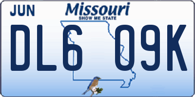 MO license plate DL6O9K