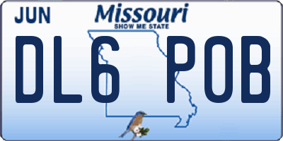MO license plate DL6P0B