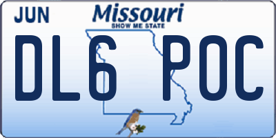 MO license plate DL6P0C