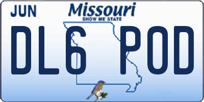 MO license plate DL6P0D