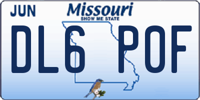 MO license plate DL6P0F