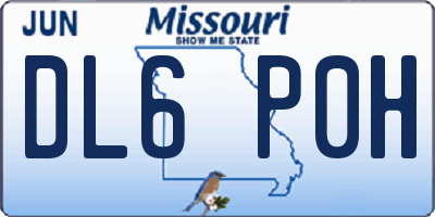 MO license plate DL6P0H