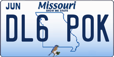 MO license plate DL6P0K
