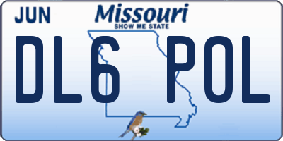 MO license plate DL6P0L